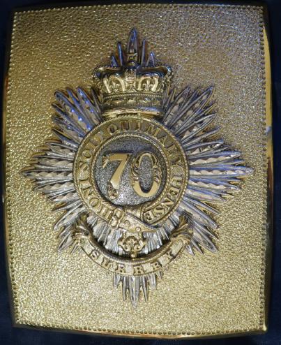 70th Foot The Surrey Regiment. Pre 1850 Officer Shoulder Belt Plate.
