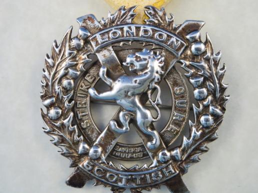 The London Scottish WW2 Officers Hallmarked Glengarry Badge