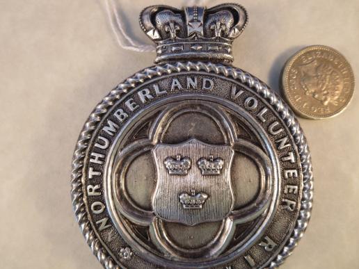 Northumberland Rifle Volunteers Silver Officers Cross Belt Badge