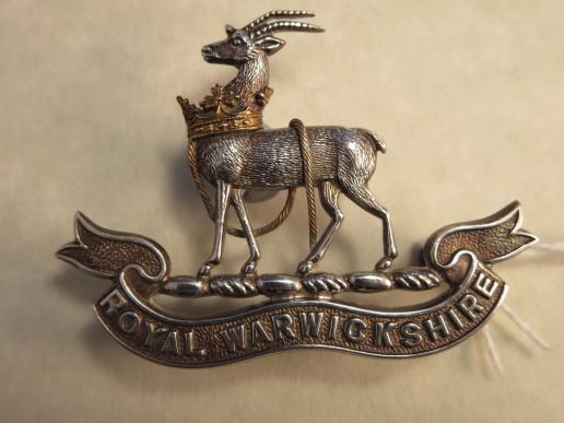 The Royal Warwickshire Regiment Officers Dress Cap Badge