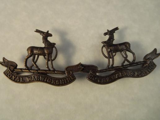Royal Warwickshire Regiment Officers WW1 matched collars