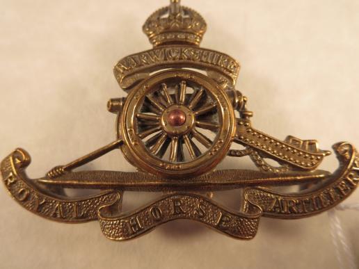 Royal Horse Artillery Warwickshire Officers Cap Badge