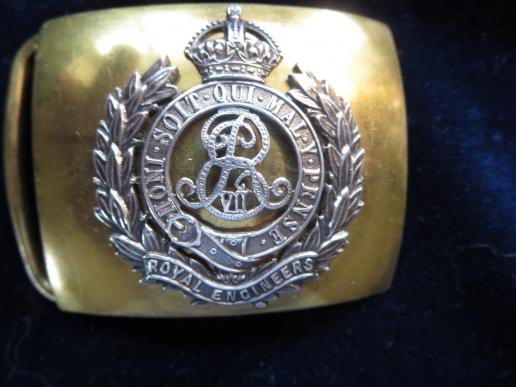 Royal Engineers Edwardian Officers Waist Belt Plate