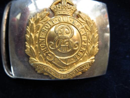 Royal Engineers Edwardian Volunteers Officers Waist Belt Plate