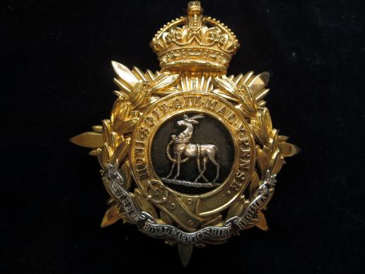 Royal Warwickshire Regiment Edwardian Officers Helmet Plate