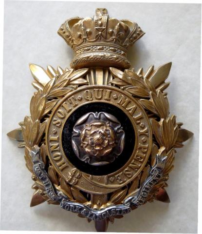Victorian York & Lancaster Regiment Officers Helme Plate