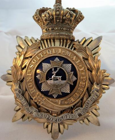 QVC The Bedfordshire Regiment Officers Helmet Plate