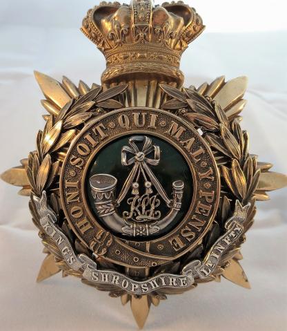 QVC The King,s Shropshire Light Infantry Officers Helmet Plate