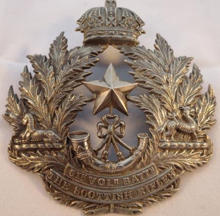 Victorian 5th Volunteer Battalion The Cameronians (Scottish Rifles) Home service helmet plate