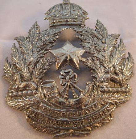 Victorian 5th Volunteer Battalion The Cameronians (Scottish Rifles) Home service helmet plate