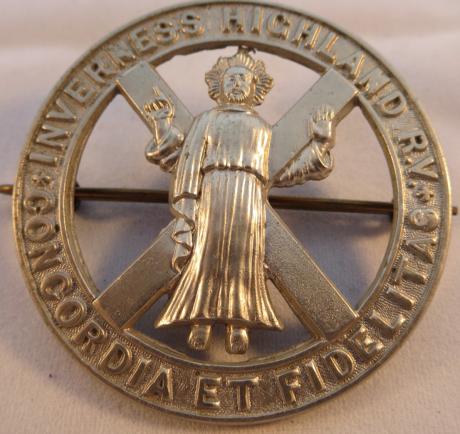 Victorian Inverness Highland Rifle Volunteers Glengarry Badge