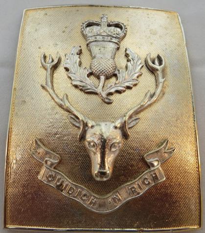 Queens own Highlanders (Seaforths and Camerons) Officers Cross Belt Plate