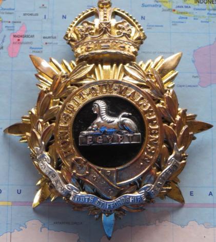 Post 1901 Officers Helmet Plate to the South Staffordshire Regiment