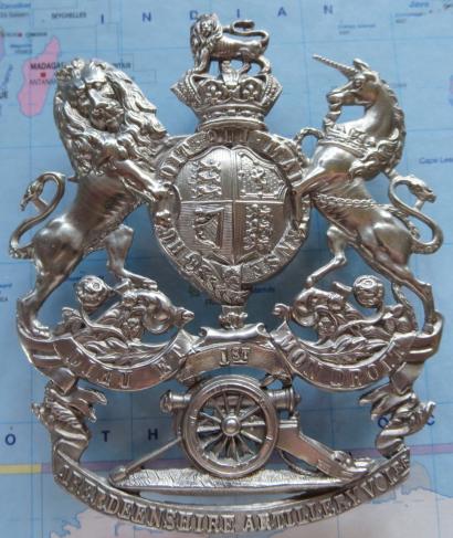 QVC 1st Aberdeenshire Artillery Volunteers Silvered Helmet Plate