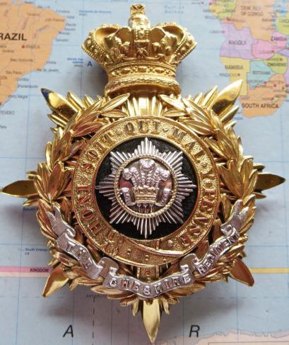 The Cheshire Regiment Officers QVC Helmet Plate