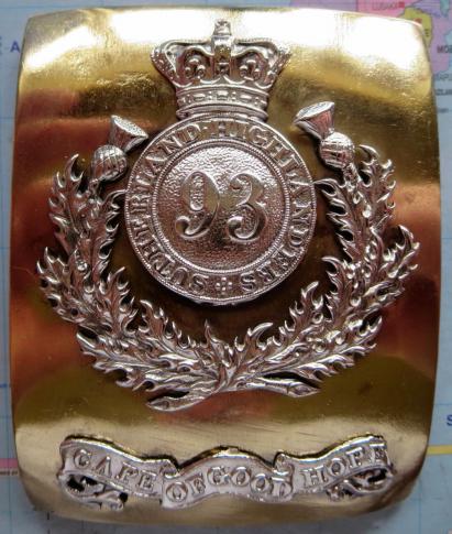 Victorian Sutherland Highlanders Officers Shoulder Belt Plate Pre 1860.