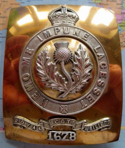 Royal Scots Fusiliers Post 1901 Officers Shoulder Belt Plate