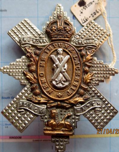 Black Watch WW1 period NCOs Glengarry Badge