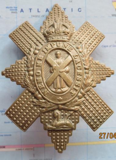 Black Watch Post 1936 Pipers WM Bonnet Badge