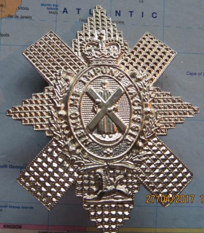 Black Watch Post 1952 Pipers Bonnet Badge