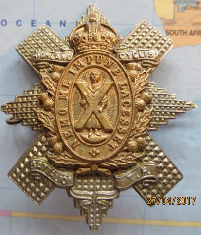 Black Watch 8th Battalion (Highland Cyclists) NCOs Glengarry badge