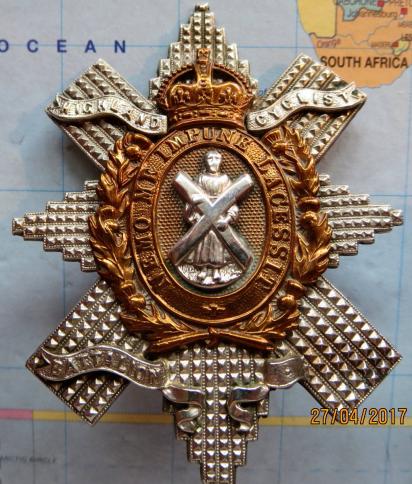 Black Watch 8th Battalion (Highland Cyclists) Officers Glengarry badge