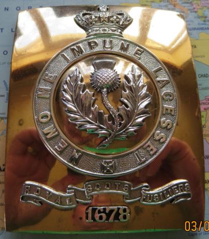 Royal Scots Fusiliers Victorian Officers Shoulder Belt Plate