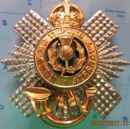 4th/5th Battalion The Royal Scots Officers Glengarry Badge