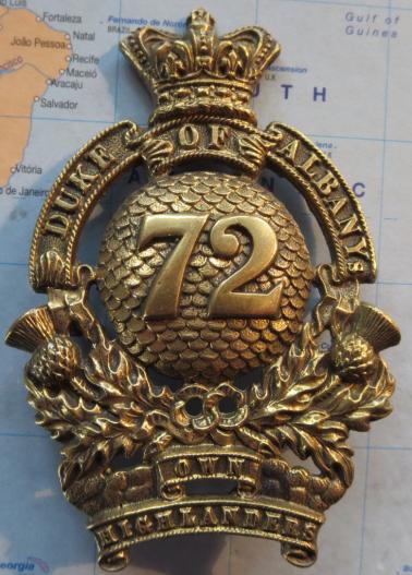 QVC 72nd Duke of Albany's own Highlanders Glengary badge