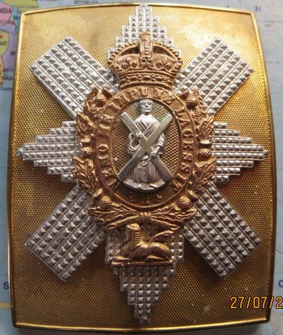 Kings Crown Black Watch Officers Shoulder Belt Plate