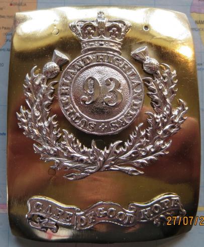 93rd Sutherland Highlanders Pre 1860 Officers Shoulder Belt Plate