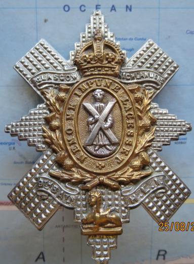 HLI Glasgow Highlanders post 1901 NCOs Glengarry badge