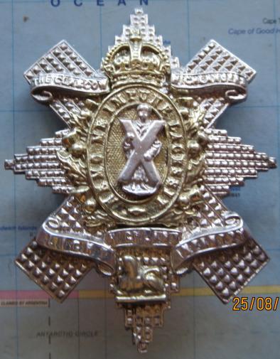 HLI Glasgow Highlanders post 1939 Officers Glengarry badge