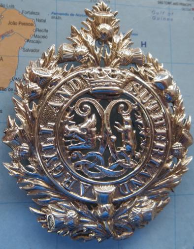 Argyll & Sutherlad Highlanders Victorian Silver Bonnet Badge