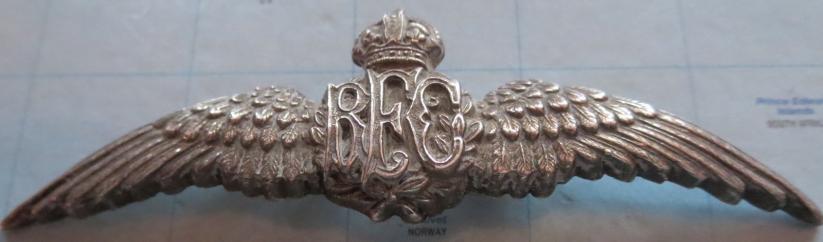 The Royal Flying Corps Officers Silver Breast badge