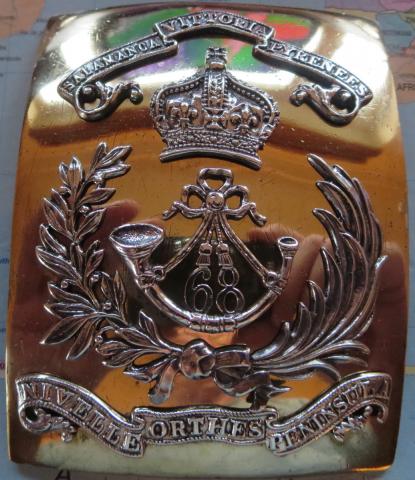 68th Durham Regiment (DLI) Victorian Officers Shoulder Belt Plate