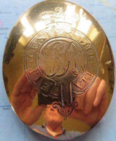 Georgian Leicester Militia Officers Shoulder Belt Plate