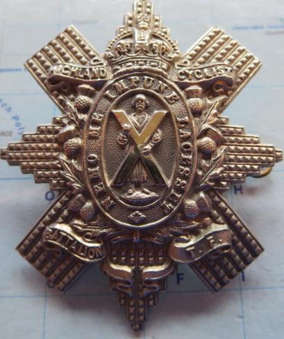 Highland Cyclists Battalion O/Rs Glengarry badge