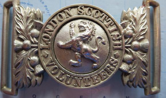 London Scottish Rifle Volunteers Officers or NCOs waist Belt clasp in nickel