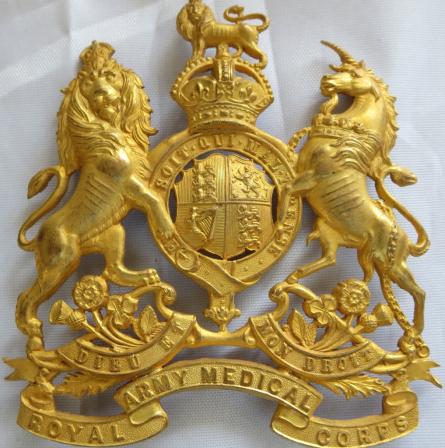 Edwardian Royal Army Medical Corps Officers Home Service Helmet Plate