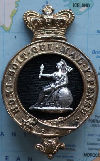 The Royal Norfolk Regiment Victorian Officers Glengarry or Forage Cap badge