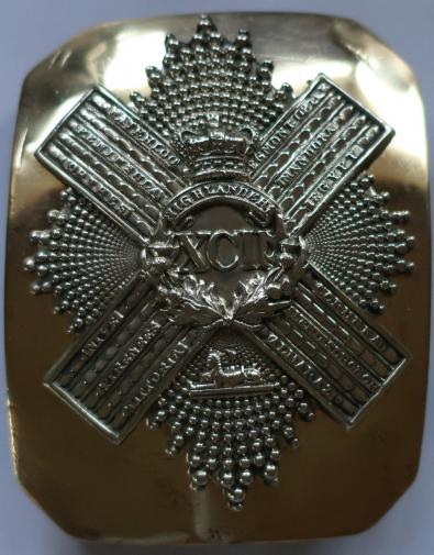 92nd (Gordon Highlanders) Pre 1881 Shoulder Belt Plate