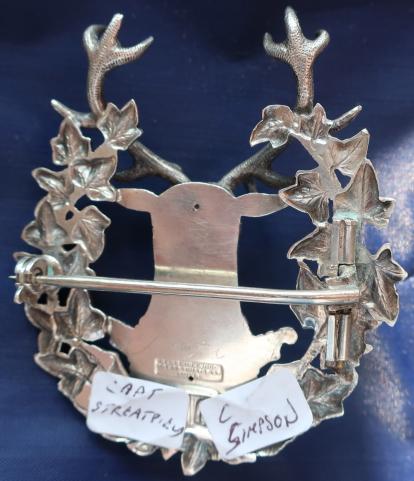 Gordon Highlanders Officers attributed  Victorian Silver Bonnet Badge