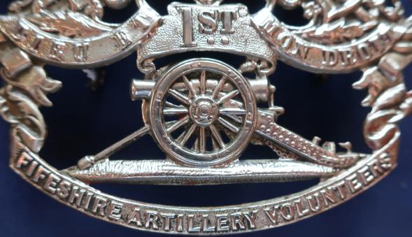 1st Fifeshire Artillery Volunteers Victorian Blue Cloth Helmet Plate