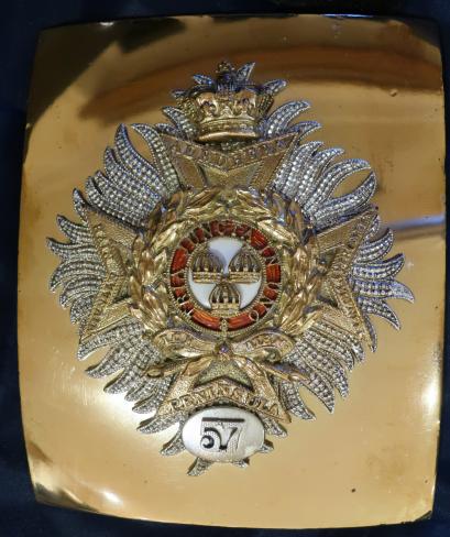 57 Foot The West Middlesex Regiment Pre 1855 Officers Shoulder Belt Plate