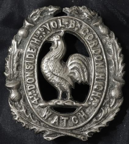 The Gordon Highlanders 4th (Donside  Highland) Volunteer Battn NCOs or O/Rs Glengarry badge
