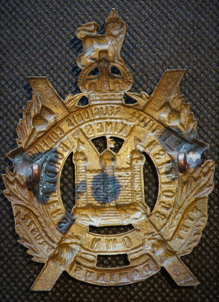 The Kings Own Scottish Borderers WW1 Economy badge in brass